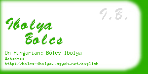 ibolya bolcs business card